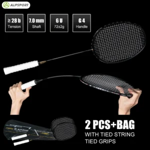 Alpsport XHP Ultra-Light Carbon Badminton Rackets 1